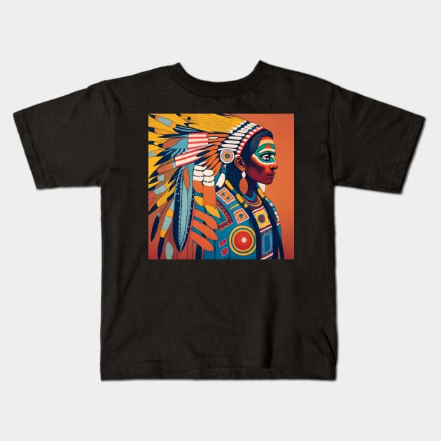 Native American art Kids T-Shirt by IOANNISSKEVAS